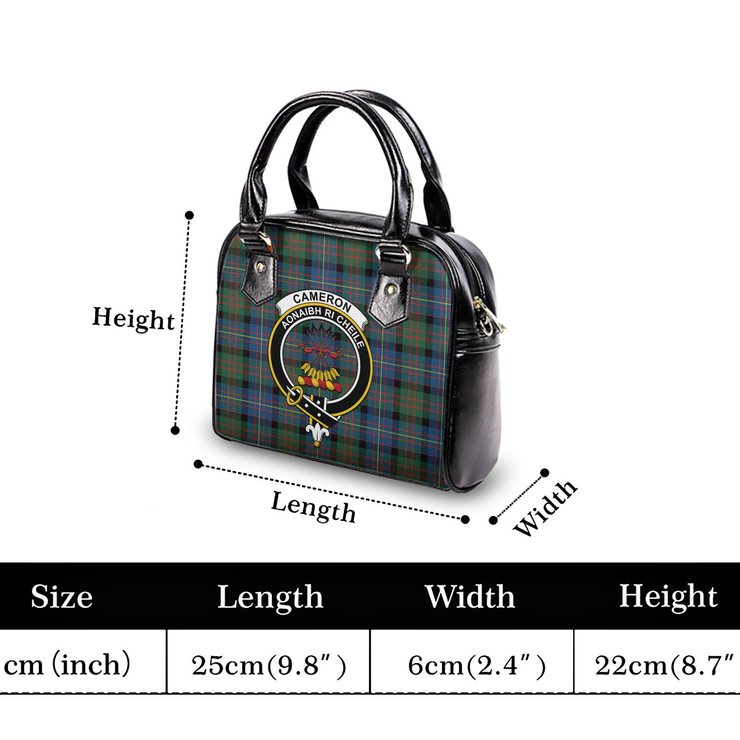 Cameron of Erracht Ancient Tartan Shoulder Handbags with Family Crest - Tartanvibesclothing