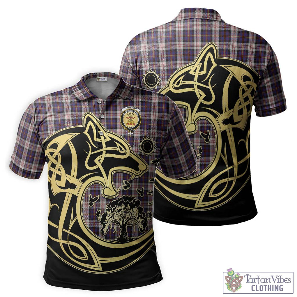 Cameron of Erracht Dress Tartan Polo Shirt with Family Crest Celtic Wolf Style Kid - Tartanvibesclothing Shop