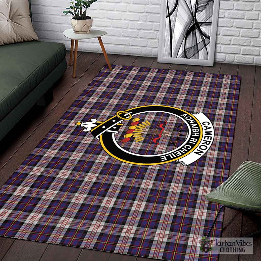 Tartan Vibes Clothing Cameron of Erracht Dress Tartan Area Rug with Family Crest