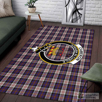 Cameron of Erracht Dress Tartan Area Rug with Family Crest