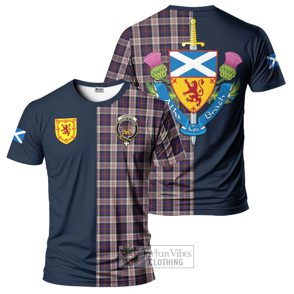 Tartan Vibes Clothing Cameron of Erracht Dress Tartan T-Shirt Alba with Scottish Lion Royal Arm Half Style