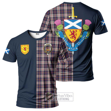 Cameron of Erracht Dress Tartan T-Shirt Alba with Scottish Lion Royal Arm Half Style