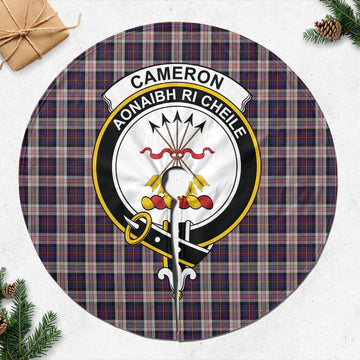 Cameron of Erracht Dress Tartan Christmas Tree Skirt with Family Crest