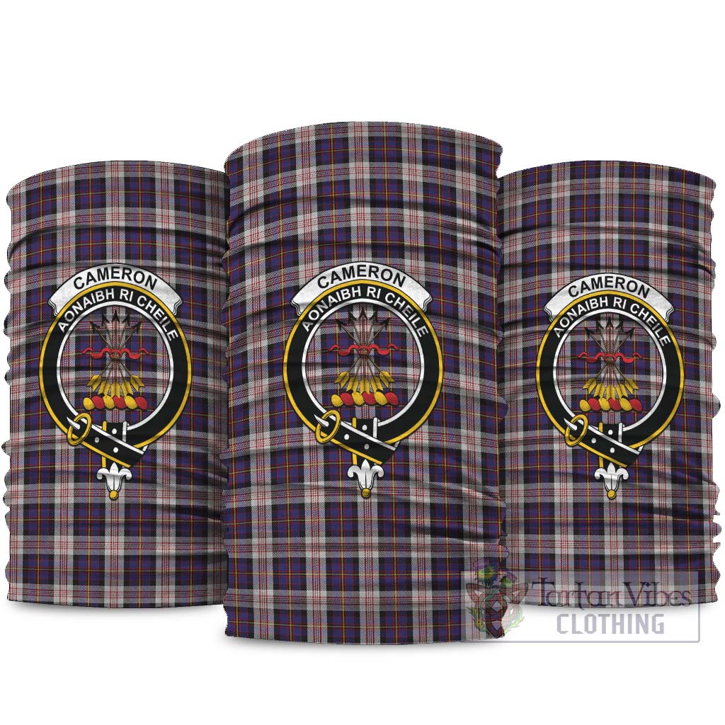 Cameron of Erracht Dress Tartan Neck Gaiters, Tartan Bandanas, Tartan Head Band with Family Crest