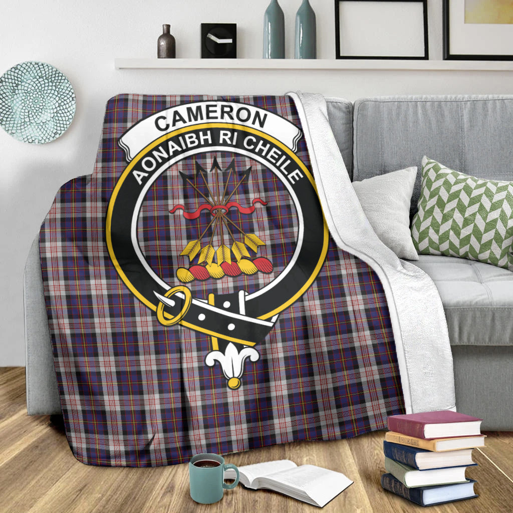 Cameron of Erracht Dress Tartan Blanket with Family Crest X-Large 59 x 79 inches 150 x 200 cm - Tartan Vibes Clothing