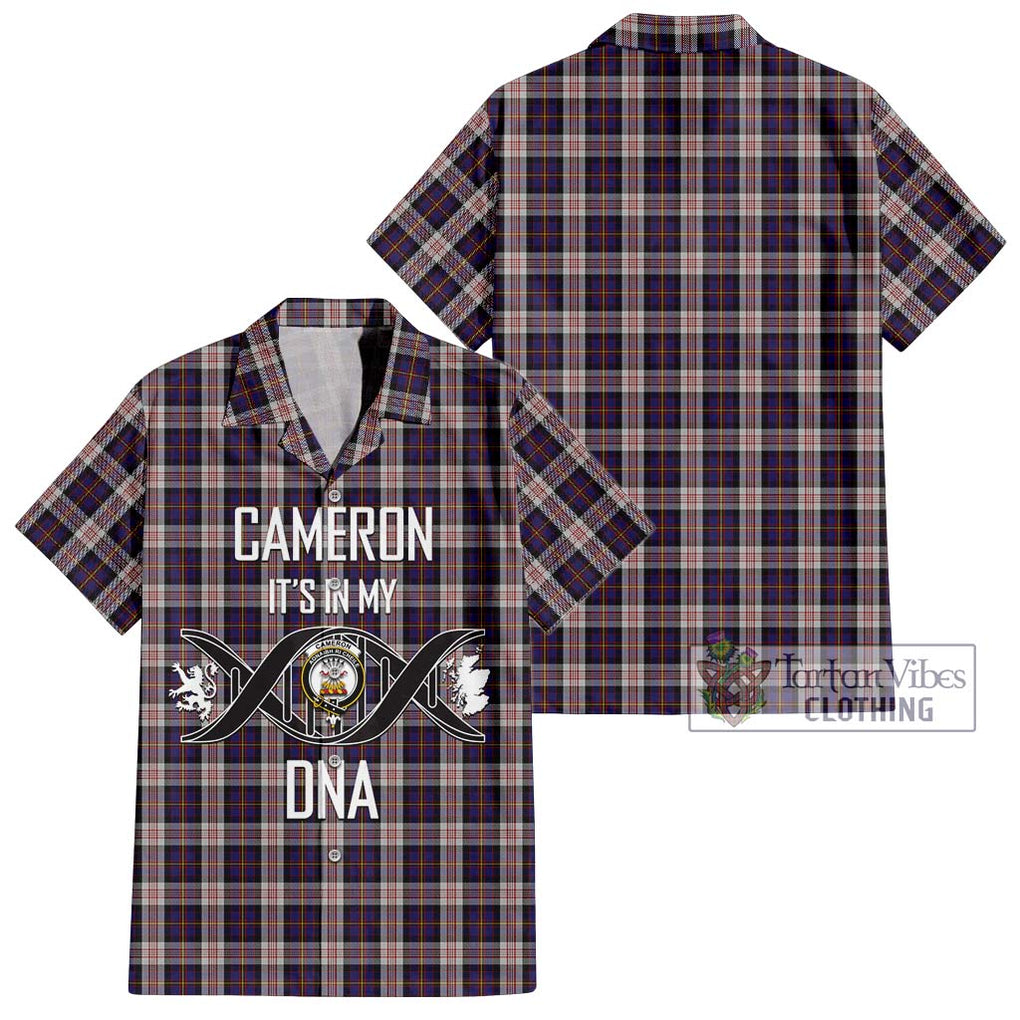 Cameron of Erracht Dress Tartan Short Sleeve Button Shirt with Family Crest DNA In Me Style Kid - Tartanvibesclothing Shop