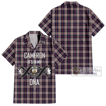 Cameron of Erracht Dress Tartan Short Sleeve Button Shirt with Family Crest DNA In Me Style