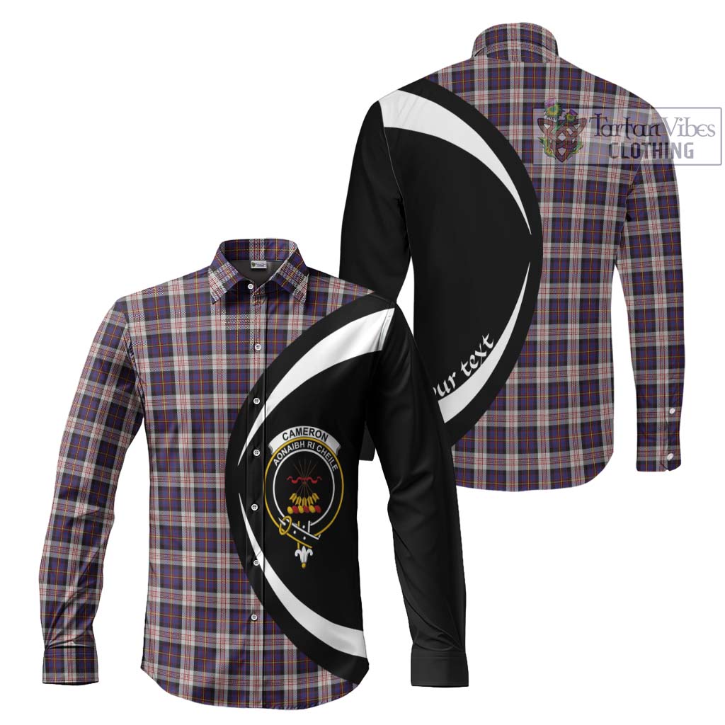 Cameron of Erracht Dress Tartan Long Sleeve Button Up with Family Crest Circle Style Men's Shirt S - Tartan Vibes Clothing