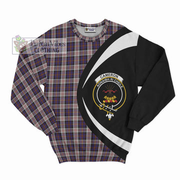 Cameron of Erracht Dress Tartan Sweatshirt with Family Crest Circle Style