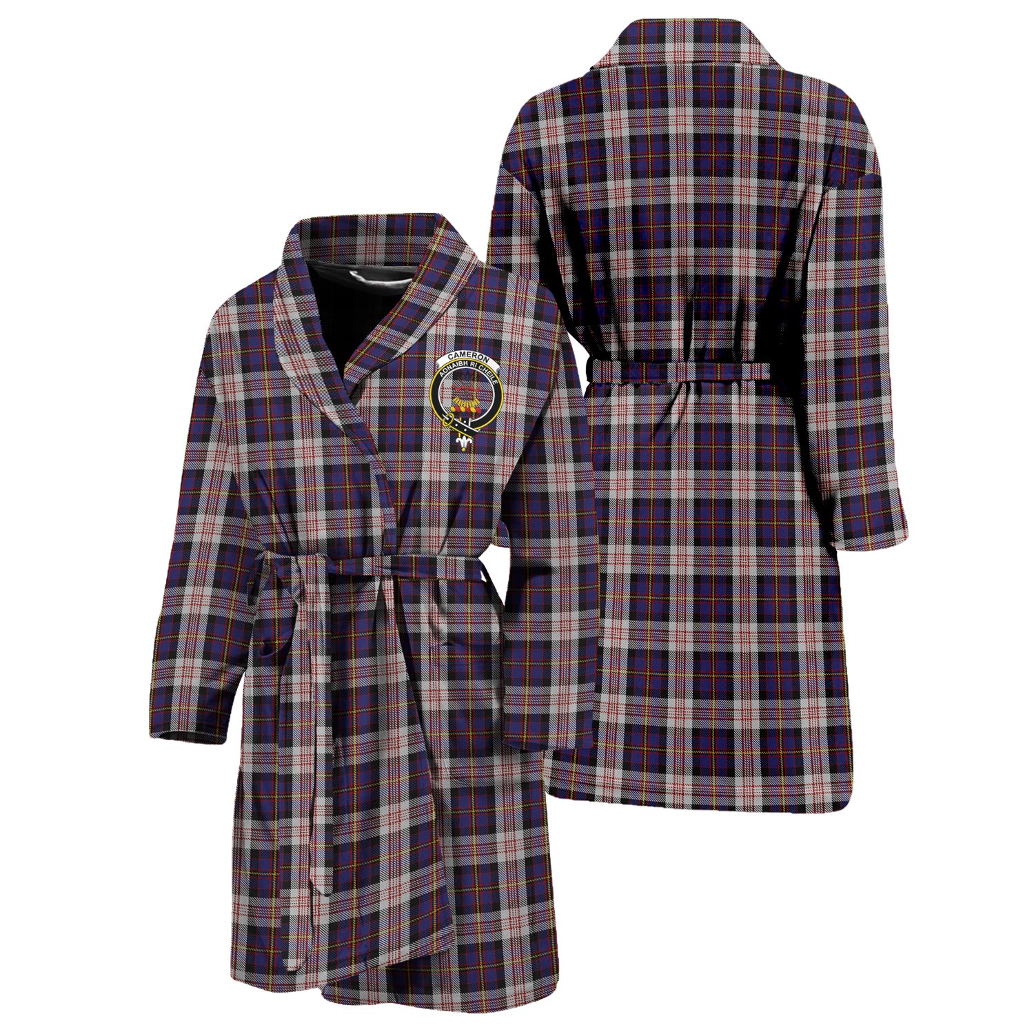 Cameron of Erracht Dress Tartan Bathrobe with Family Crest Unisex S - Tartan Vibes Clothing