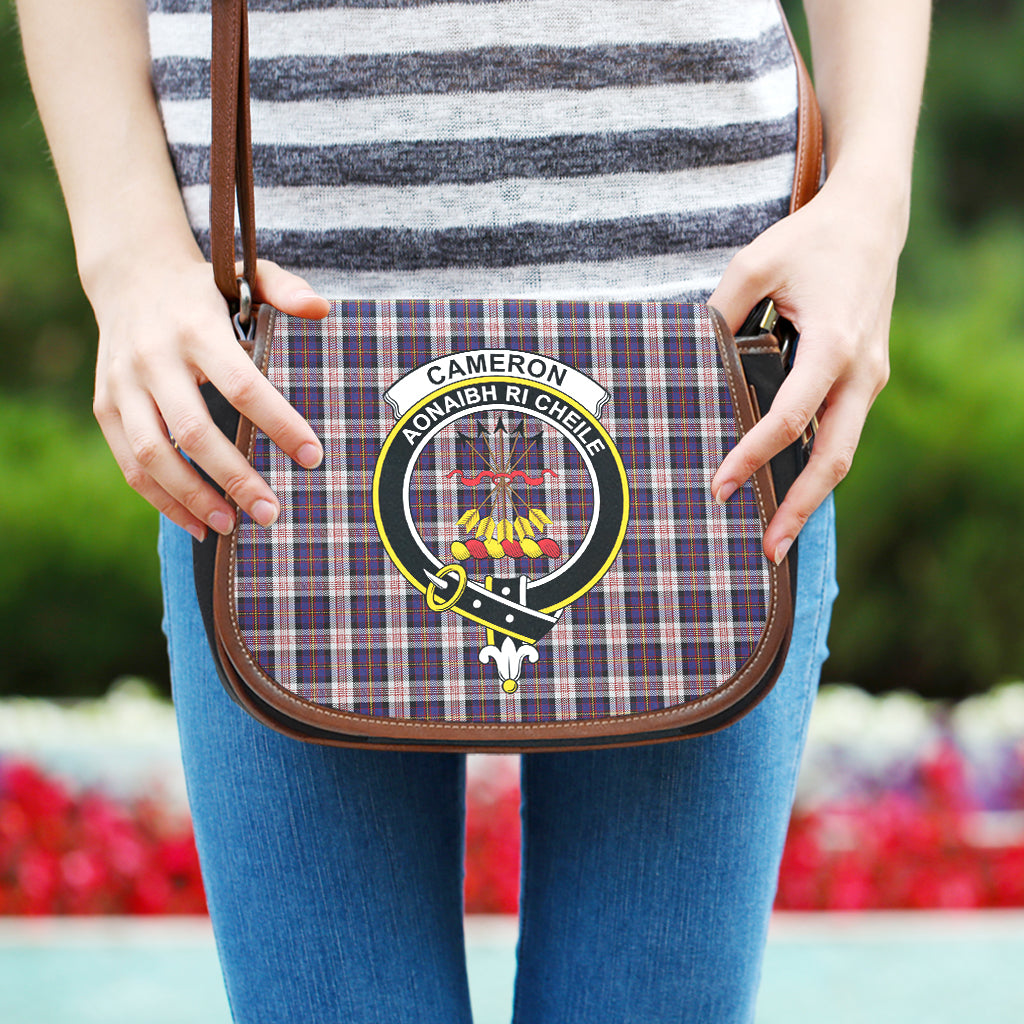 Cameron of Erracht Dress Tartan Saddle Bag with Family Crest One Size - Tartan Vibes Clothing