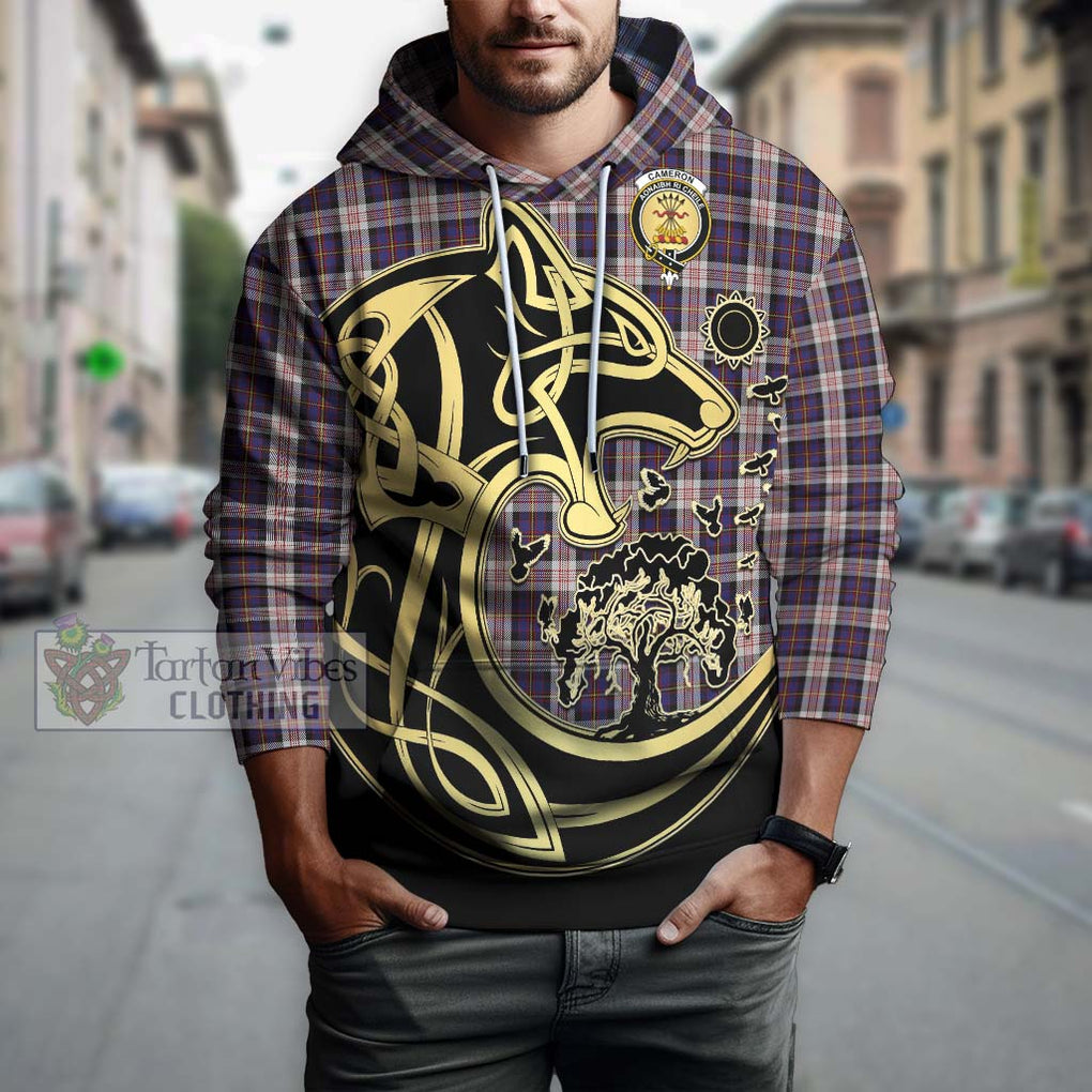 Cameron of Erracht Dress Tartan Hoodie with Family Crest Celtic Wolf Style Zip Hoodie - Tartan Vibes Clothing