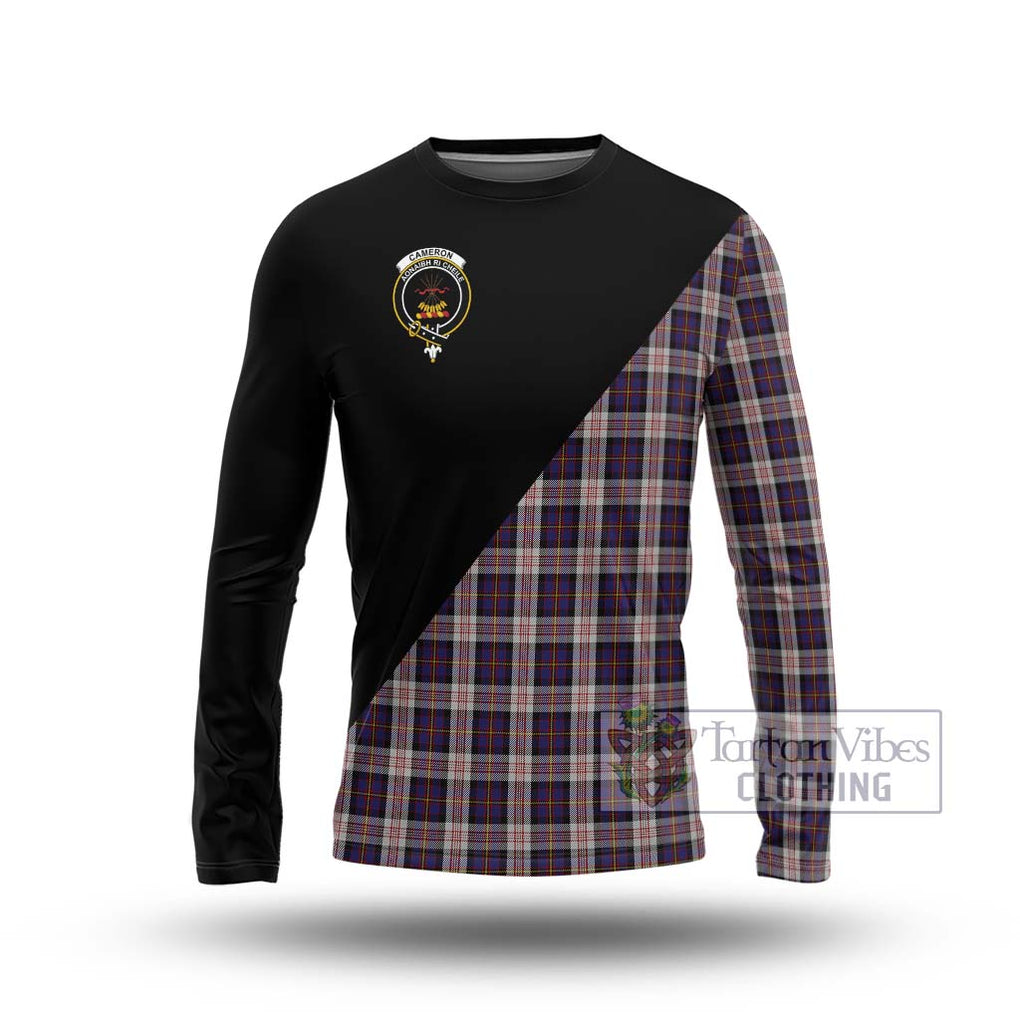 Cameron of Erracht Dress Tartan Long Sleeve T-Shirt with Family Crest and Military Logo Style Unisex - Tartanvibesclothing Shop