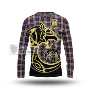 Cameron of Erracht Dress Tartan Long Sleeve T-Shirt with Family Crest Celtic Wolf Style