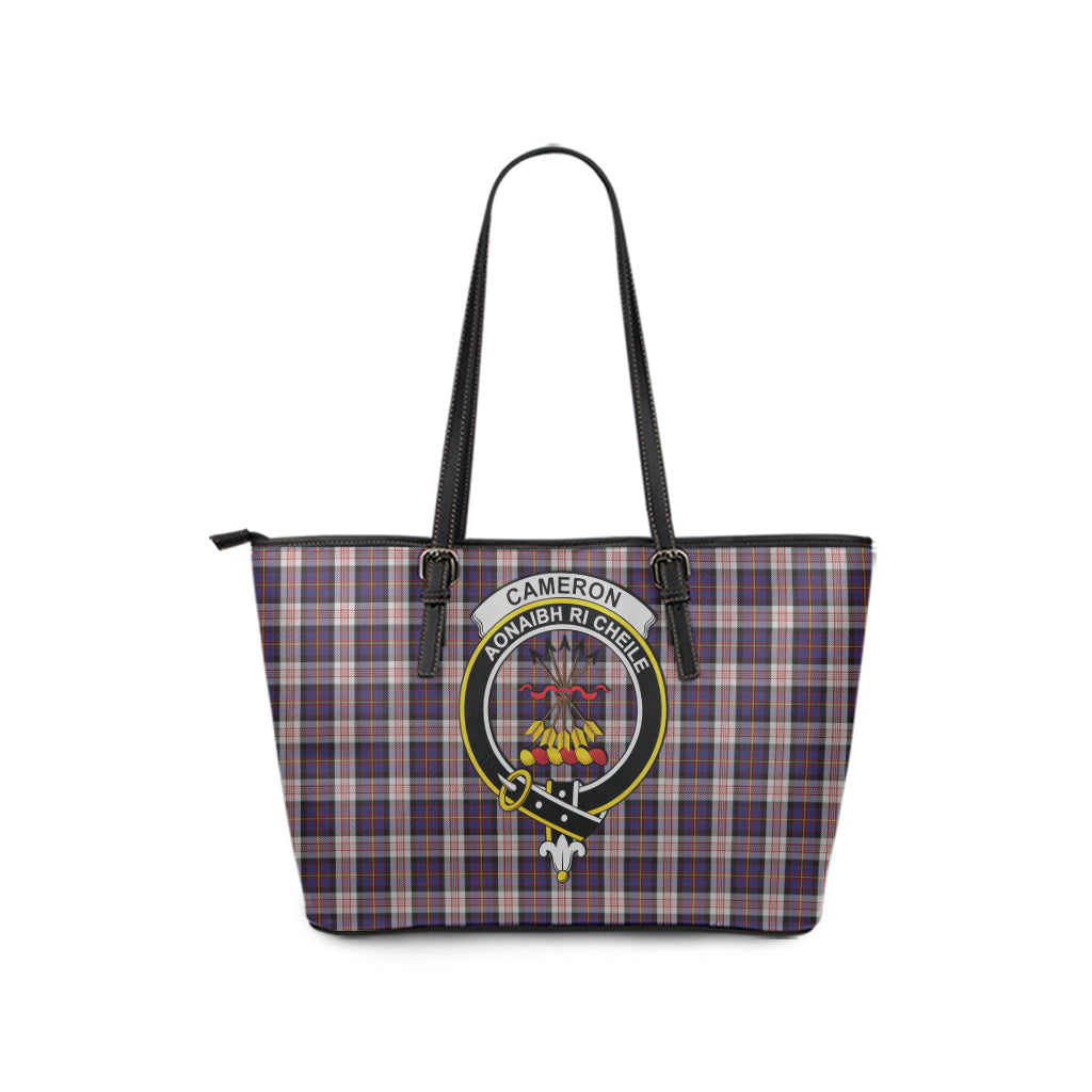 cameron-of-erracht-dress-tartan-leather-tote-bag-with-family-crest