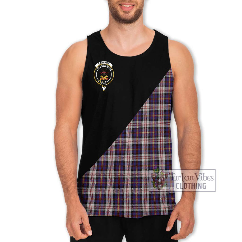 Cameron of Erracht Dress Tartan Men's Tank Top with Family Crest and Military Logo Style Men - Tartanvibesclothing Shop