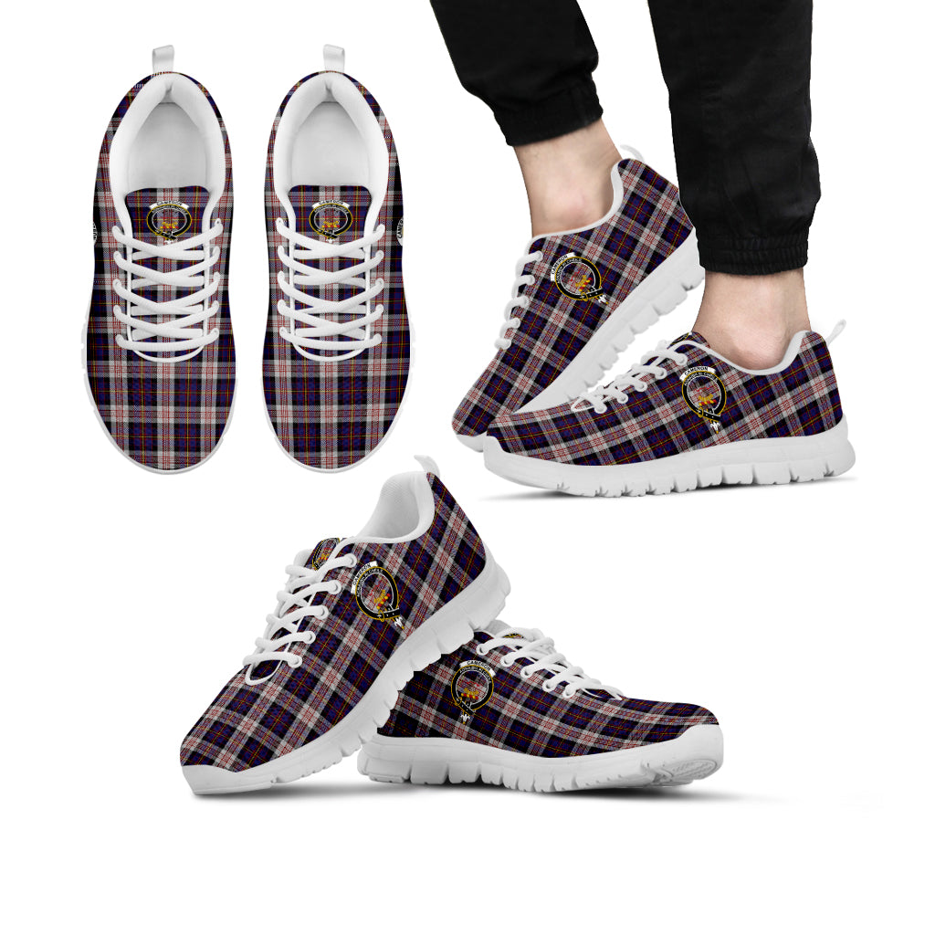 Cameron of Erracht Dress Tartan Sneakers with Family Crest Kid's Sneakers - Tartan Vibes Clothing