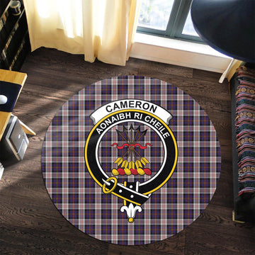 Cameron of Erracht Dress Tartan Round Rug with Family Crest