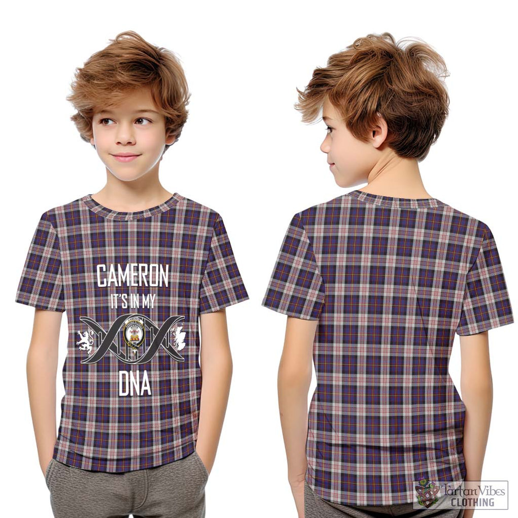 Cameron of Erracht Dress Tartan Kid T-Shirt with Family Crest DNA In Me Style Youth XL Size14 - Tartanvibesclothing Shop