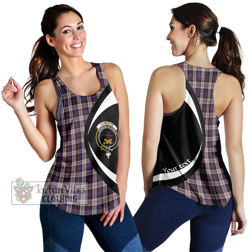 Cameron of Erracht Dress Tartan Women's Racerback Tanks with Family Crest Circle Style 4XL - Tartan Vibes Clothing