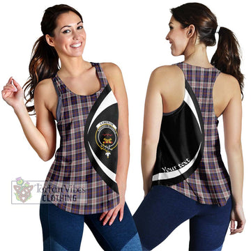 Cameron of Erracht Dress Tartan Women's Racerback Tanks with Family Crest Circle Style