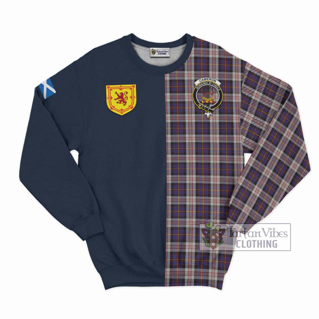 Tartan Vibes Clothing Cameron of Erracht Dress Tartan Sweatshirt with Scottish Lion Royal Arm Half Style