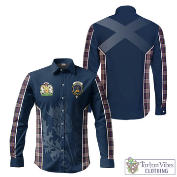 Cameron of Erracht Dress Tartan Long Sleeve Button Up Shirt with Family Crest and Scottish Thistle Vibes Sport Style