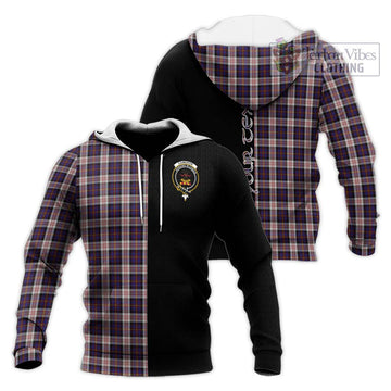 Cameron of Erracht Dress Tartan Knitted Hoodie with Family Crest and Half Of Me Style