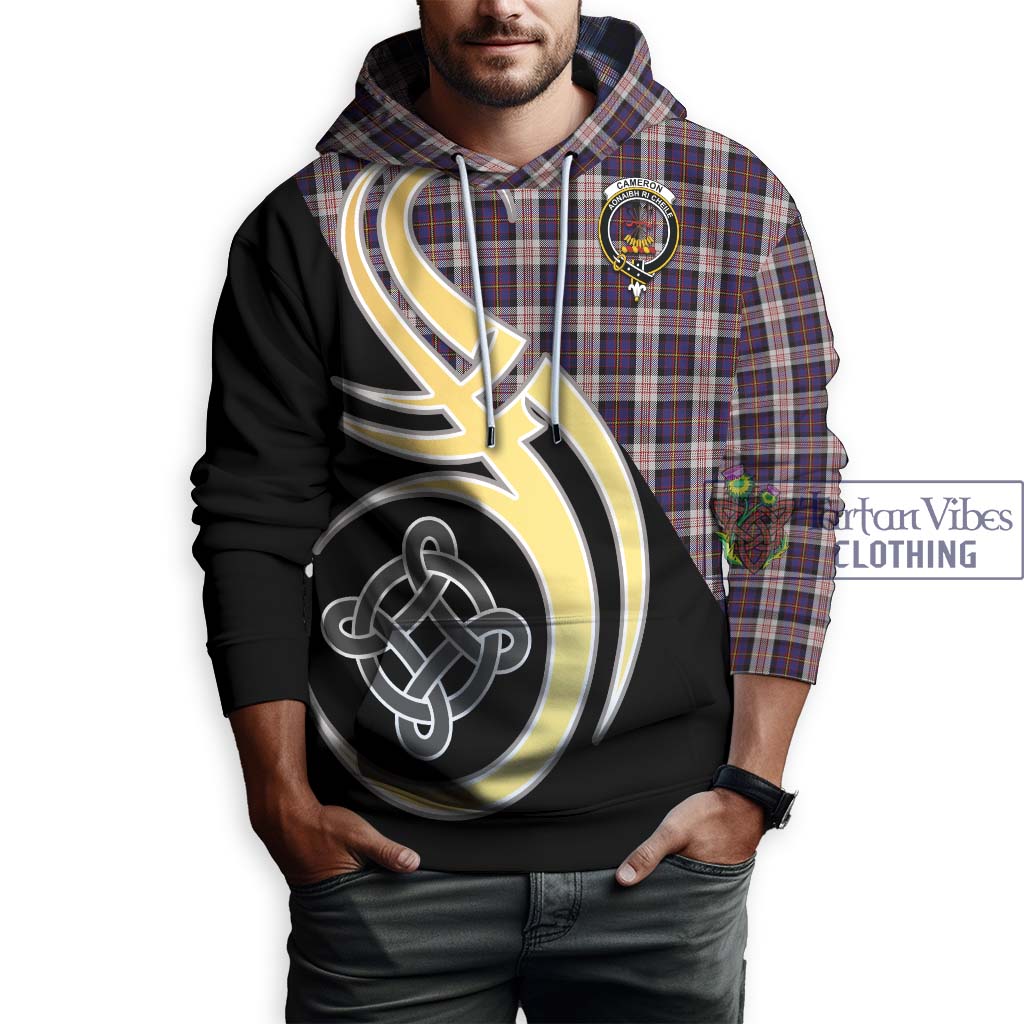 Cameron of Erracht Dress Tartan Hoodie with Family Crest and Celtic Symbol Style Zip Hoodie - Tartan Vibes Clothing