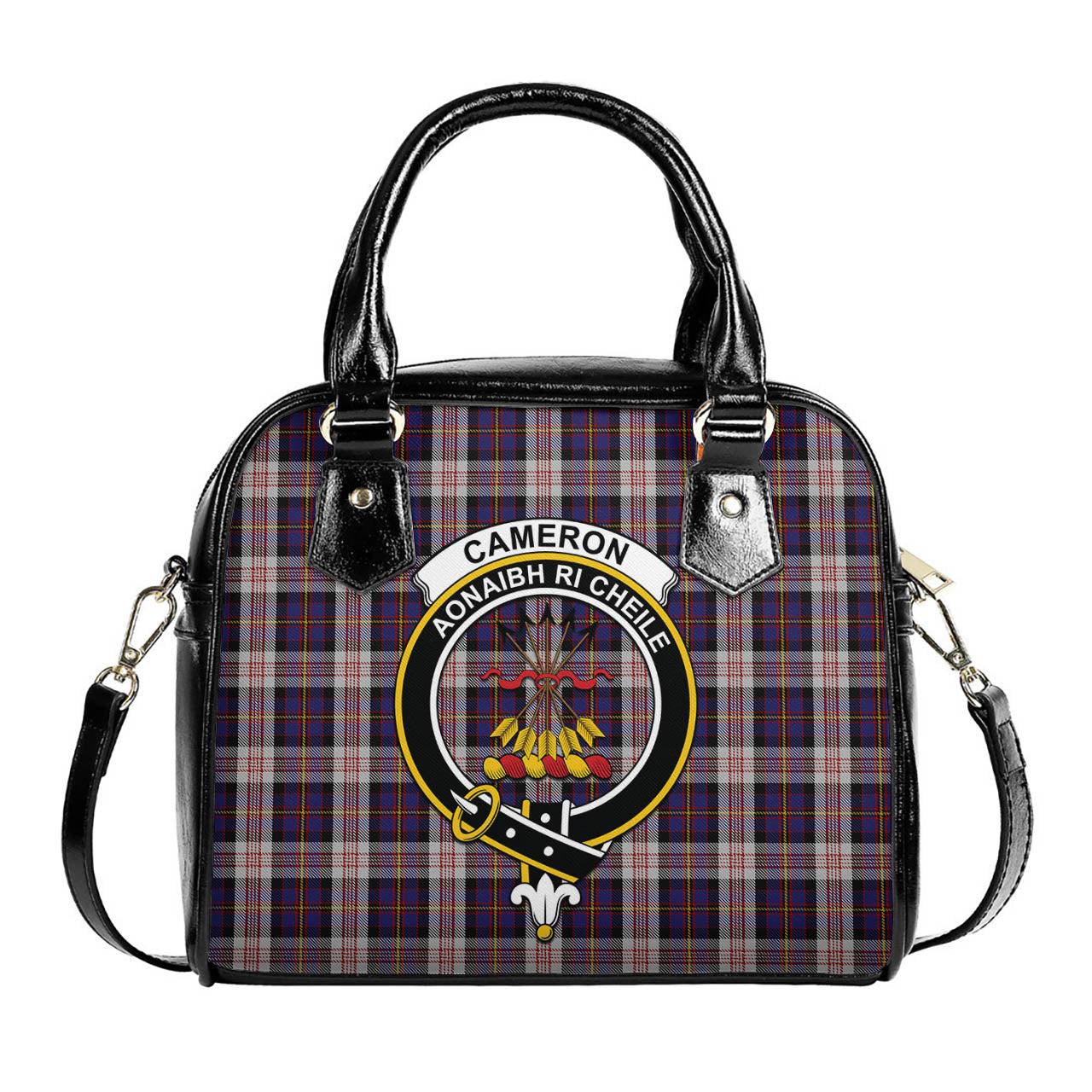 Cameron of Erracht Dress Tartan Shoulder Handbags with Family Crest One Size 6*25*22 cm - Tartanvibesclothing