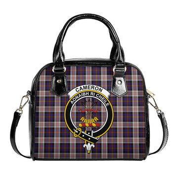 Cameron of Erracht Dress Tartan Shoulder Handbags with Family Crest