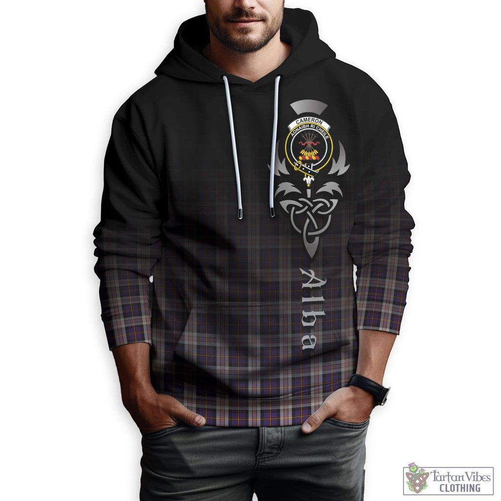 Tartan Vibes Clothing Cameron of Erracht Dress Tartan Hoodie Featuring Alba Gu Brath Family Crest Celtic Inspired