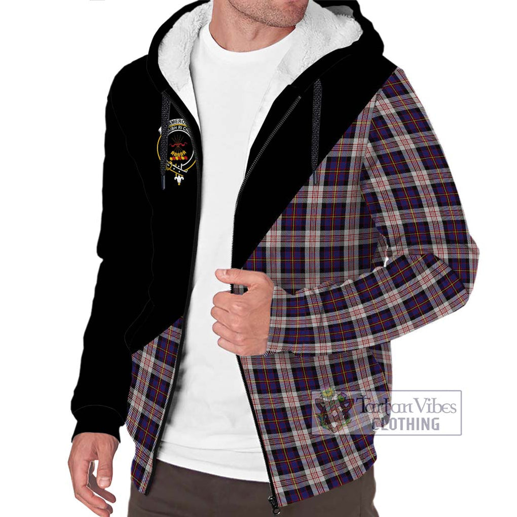 Cameron of Erracht Dress Tartan Sherpa Hoodie with Family Crest and Military Logo Style Unisex S - Tartanvibesclothing Shop