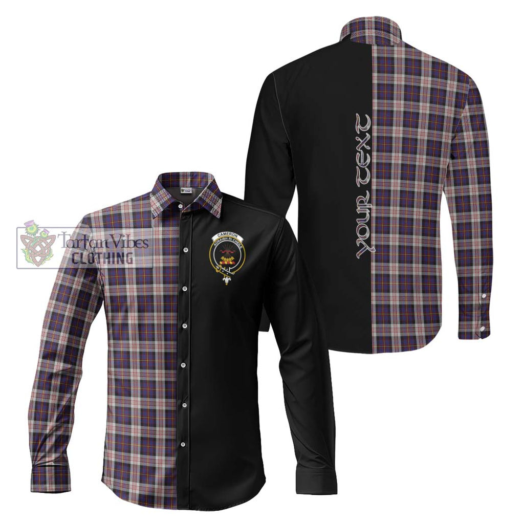 Cameron of Erracht Dress Tartan Long Sleeve Button Shirt with Family Crest and Half Of Me Style Men's Shirt S - Tartanvibesclothing Shop