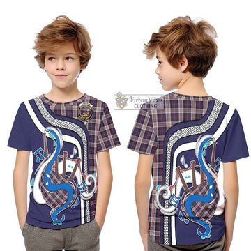 Cameron of Erracht Dress Tartan Kid T-Shirt with Epic Bagpipe Style