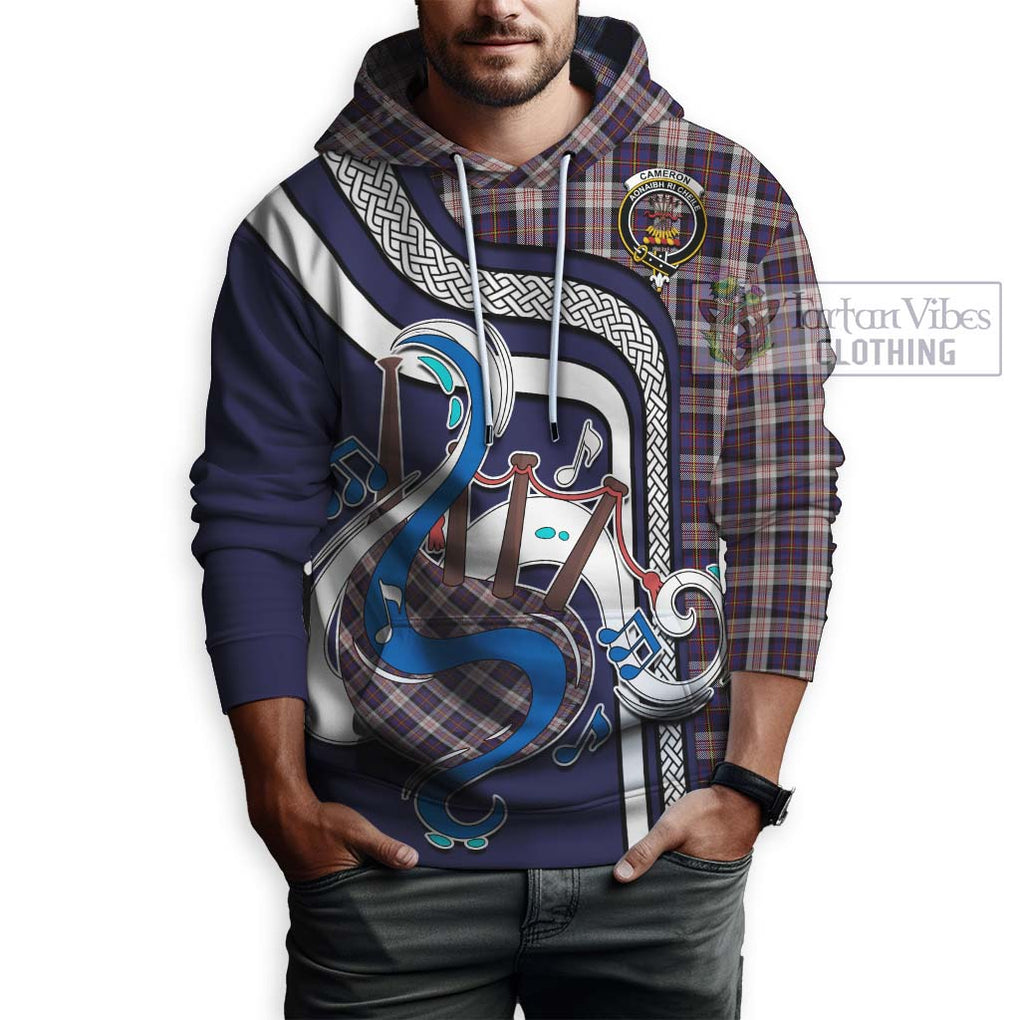 Cameron of Erracht Dress Tartan Hoodie with Epic Bagpipe Style Zip Hoodie - Tartanvibesclothing Shop