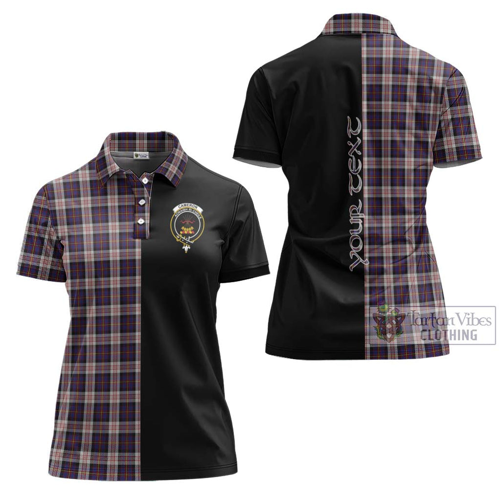 Cameron of Erracht Dress Tartan Women's Polo Shirt with Family Crest and Half Of Me Style Women - Tartanvibesclothing Shop