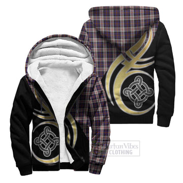 Cameron of Erracht Dress Tartan Sherpa Hoodie with Family Crest and Celtic Symbol Style