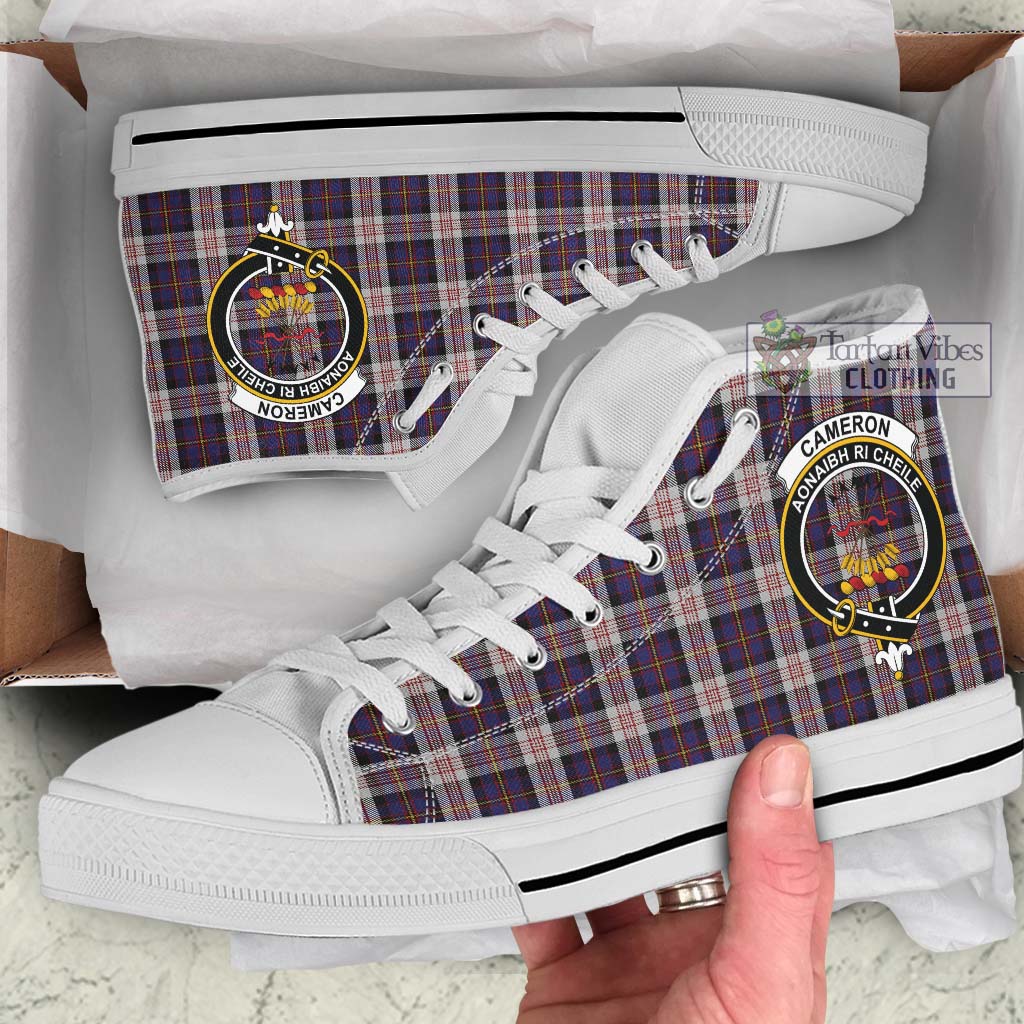 Tartan Vibes Clothing Cameron of Erracht Dress Tartan High Top Shoes with Family Crest