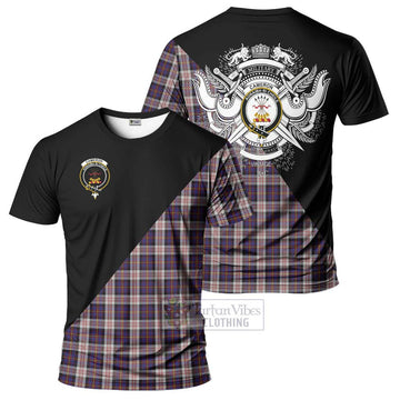 Cameron of Erracht Dress Tartan T-Shirt with Family Crest and Military Logo Style