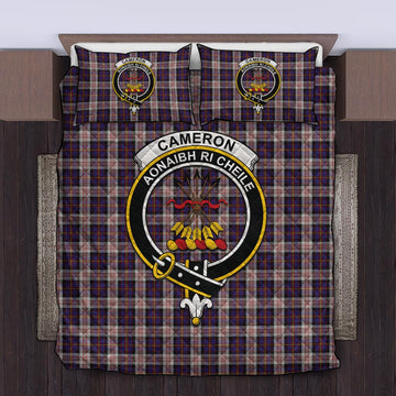 Cameron of Erracht Dress Tartan Quilt Bed Set with Family Crest