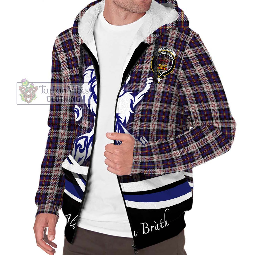 Cameron of Erracht Dress Tartan Sherpa Hoodie with Alba Gu Brath Regal Lion Emblem Unisex S - Tartanvibesclothing Shop