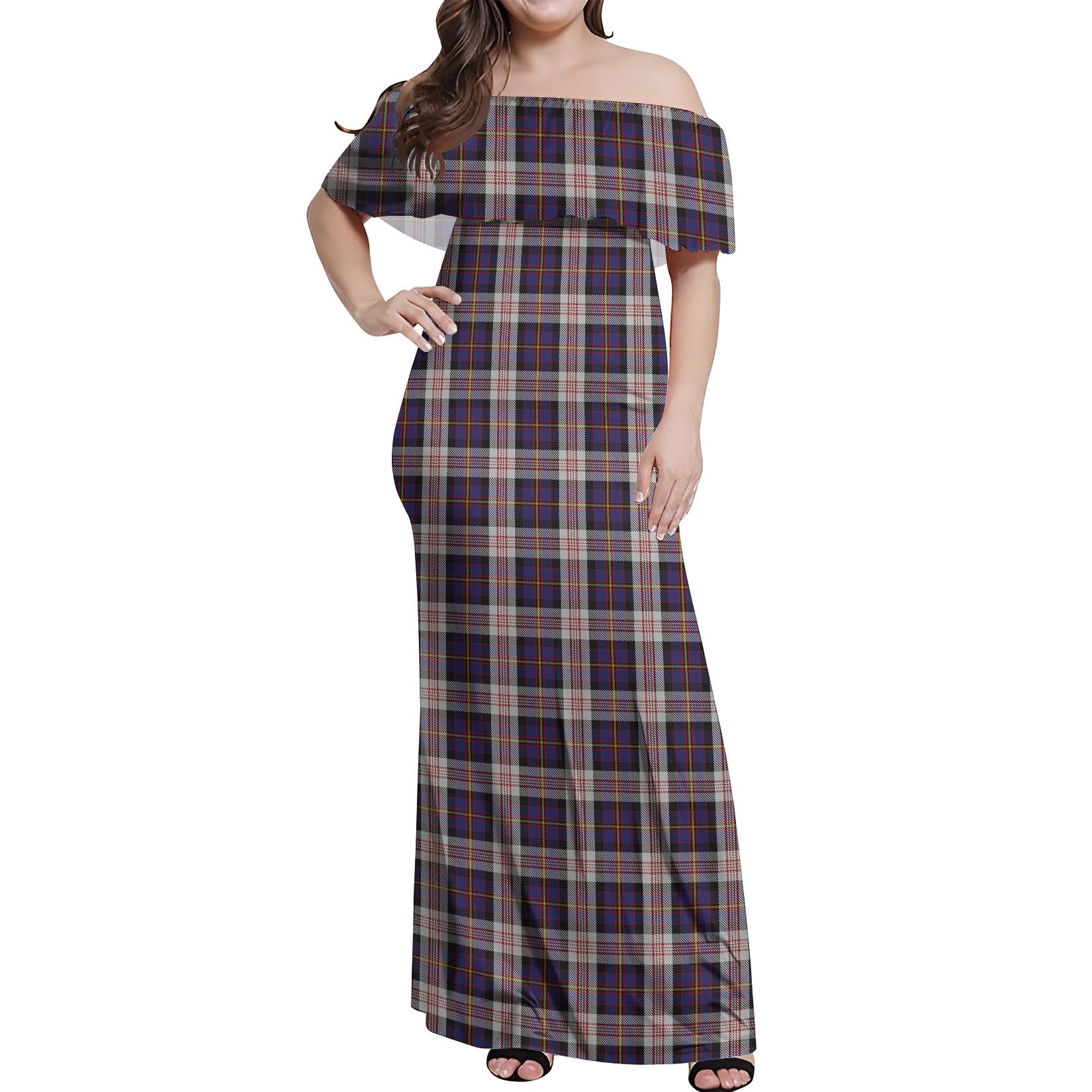 Cameron of Erracht Dress Tartan Off Shoulder Long Dress Women's Dress - Tartanvibesclothing