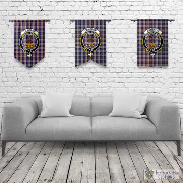 Cameron of Erracht Dress Tartan Gonfalon, Tartan Banner with Family Crest