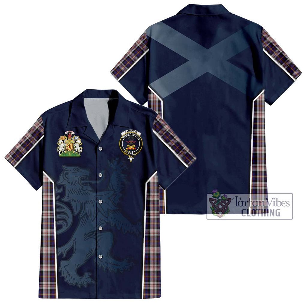 Cameron of Erracht Dress Tartan Short Sleeve Button Shirt with Family Crest and Lion Rampant Vibes Sport Style Kid - Tartan Vibes Clothing