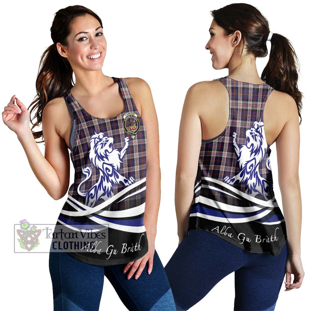 Cameron of Erracht Dress Tartan Women's Racerback Tanks with Alba Gu Brath Regal Lion Emblem 4XL - Tartanvibesclothing Shop