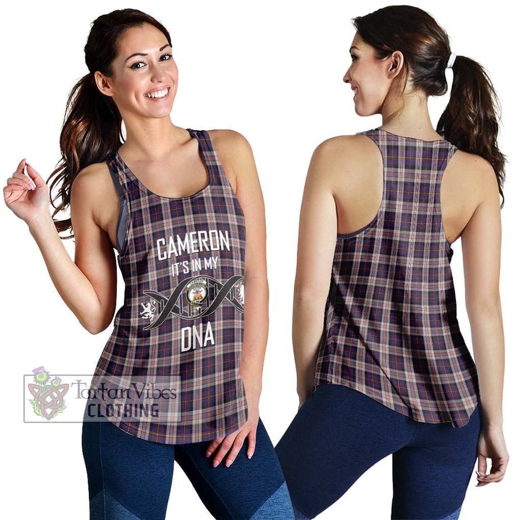 Cameron of Erracht Dress Tartan Women's Racerback Tanks with Family Crest DNA In Me Style 4XL - Tartanvibesclothing Shop