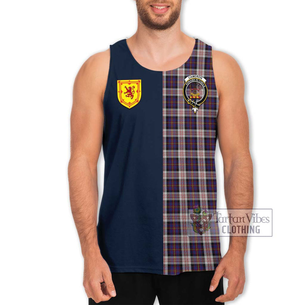 Tartan Vibes Clothing Cameron of Erracht Dress Tartan Men's Tank Top with Scottish Lion Royal Arm Half Style