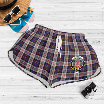 Cameron of Erracht Dress Tartan Womens Shorts with Family Crest