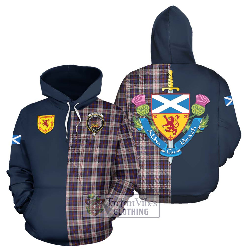 Tartan Vibes Clothing Cameron of Erracht Dress Tartan Hoodie with Scottish Lion Royal Arm Half Style